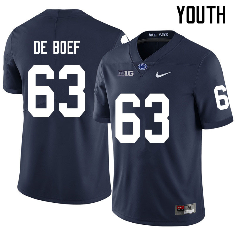 NCAA Nike Youth Penn State Nittany Lions Collin De Boef #63 College Football Authentic Navy Stitched Jersey GIL8498BB